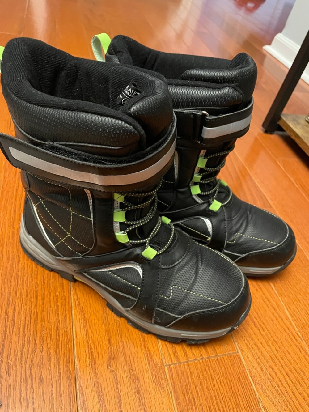 Totes Boys Black and Lime Winter Boots - Durable Snow Shoes